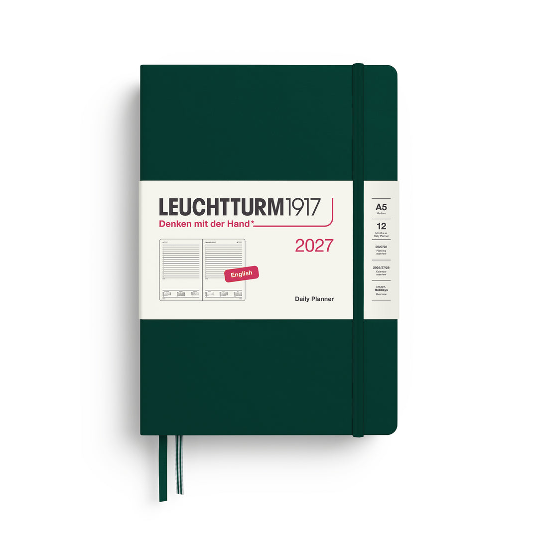Leuchtturm1917 - 2027 Daily Planner - A5 Lined - Forest Green