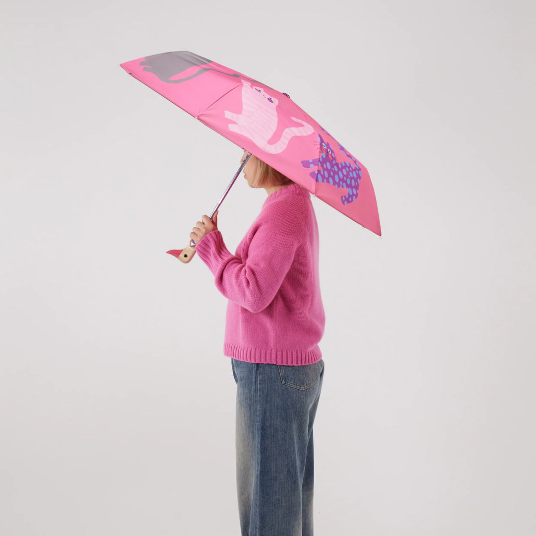 Original Duckhead - Compact Umbrella - Fuchsia Arty Cats