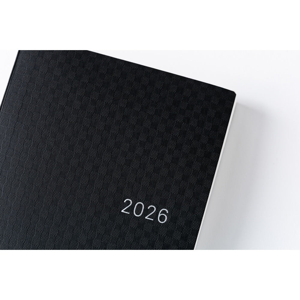 Hobonichi Techo 2026 -  Original (A6) HON Planner Book - Paper Series: Black Gingham - English/January Start/Monday Start