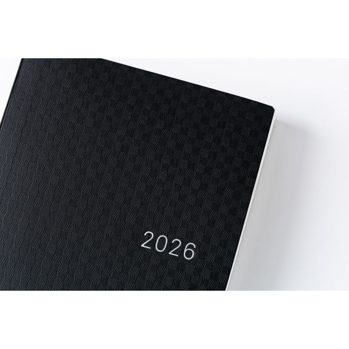 Hobonichi Techo 2026 -  Original (A6) HON Planner Book - Paper Series: Black Gingham - English/January Start/Monday Start