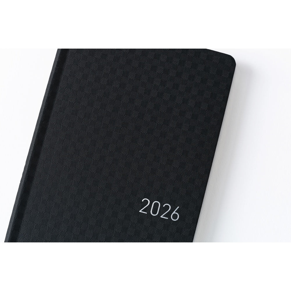 Hobonichi Techo 2026 - Weeks/Wallet Planner Book - Paper Series: Black Gingham [English/Tall & Slim/Jan Start]