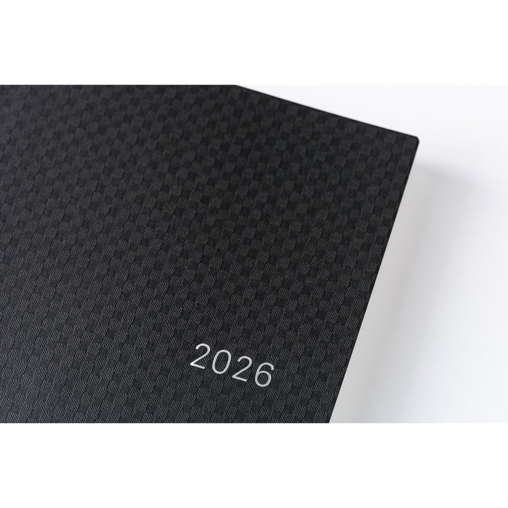 Hobonichi Techo 2026 -  Cousin A5 HON Planner Book - Paper Series: Black Gingham - English/January Start/Monday Start