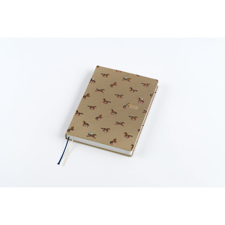 Hobonichi Techo 2026 - Cousin A5 HON Planner Book - Bow & Tie: Galloping Horses - English/January Start/Monday Start