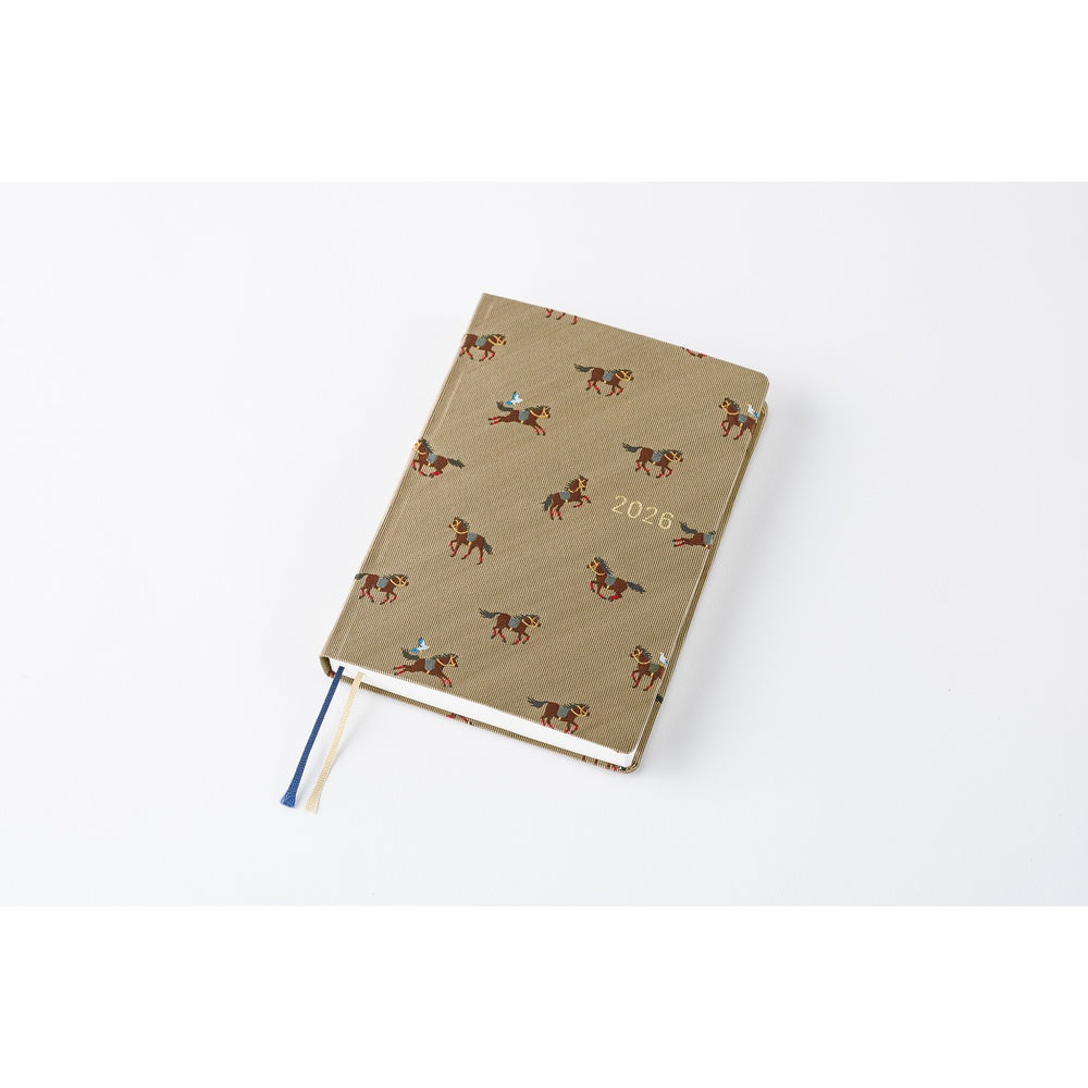 Hobonichi Techo 2026 -  Original (A6) HON Planner Book - Bow & Tie: Galloping Horses - English/January Start/Monday Start