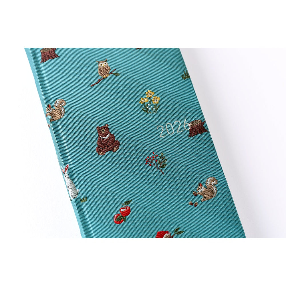 Hobonichi Techo 2026 - Weeks/Wallet Planner Book - Bow & Tie: In the Forest [English/Tall & Slim/Jan Start]