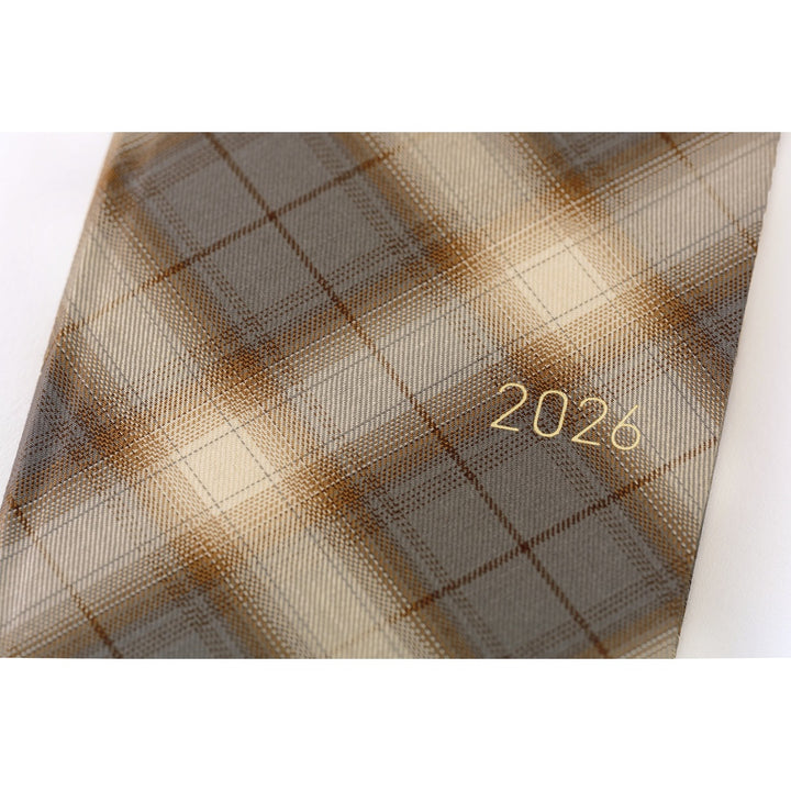 Hobonichi Techo 2026 - Weeks/Wallet Planner Book - Shirt Fabric: Foggy Plaid [English/Tall & Slim/Jan Start]