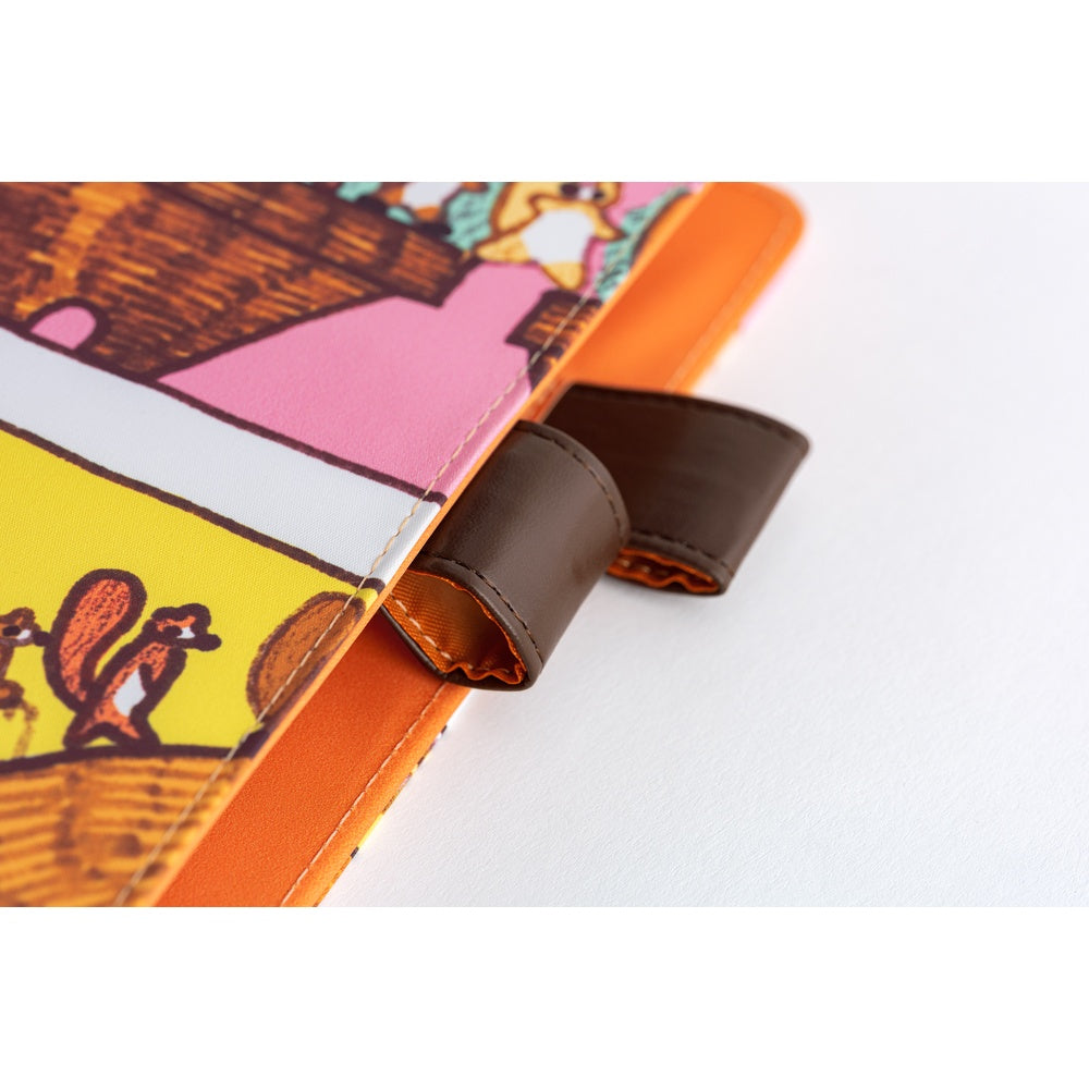 Hobonichi Techo 2026 - A5 Cover Only - 100%ORANGE: Where’s the Squirrel Going