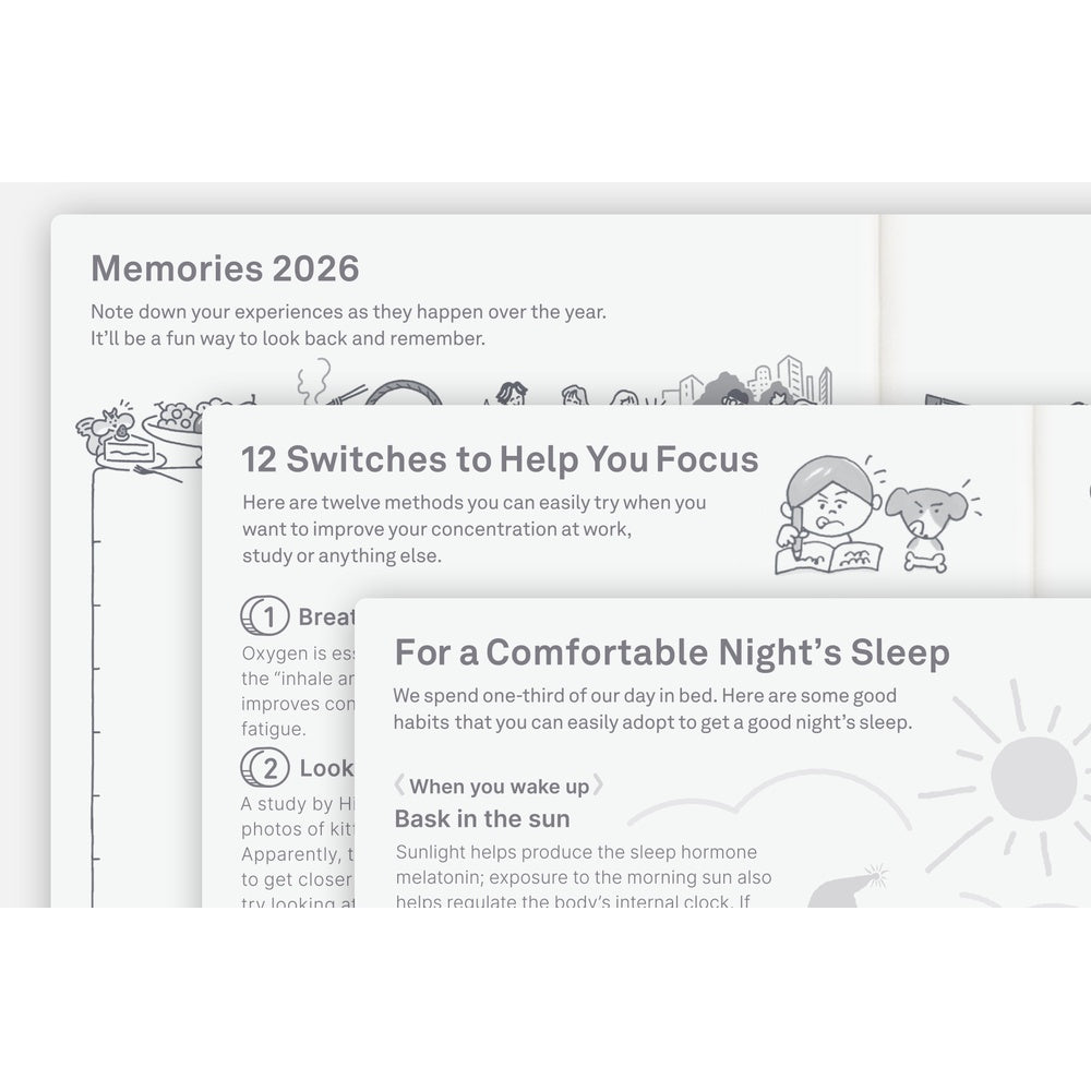 Hobonichi Techo 2026 - A6 English Original Book - 2026 January start (Monday start)