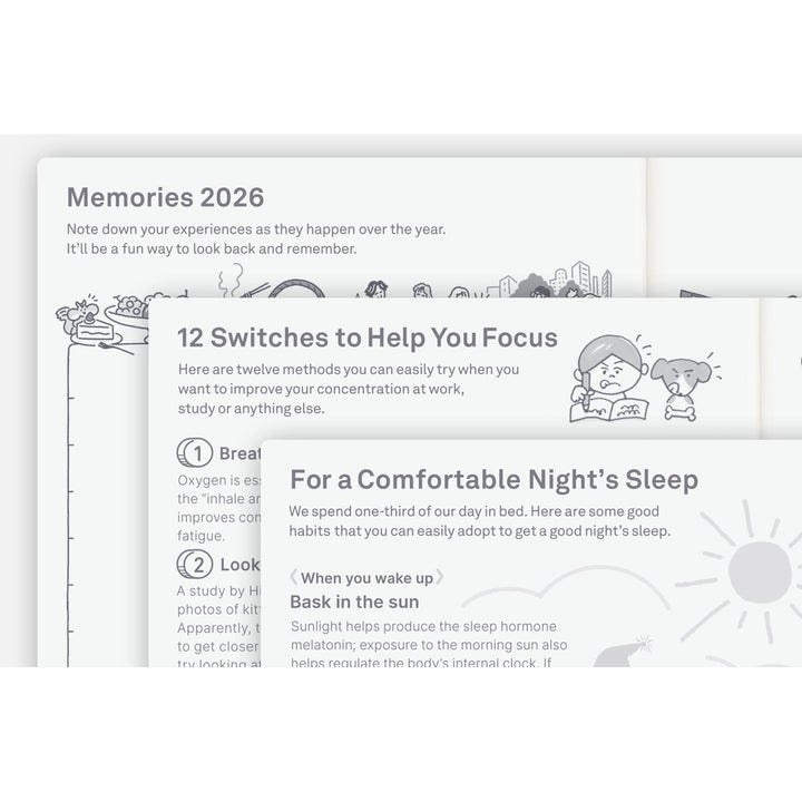 Hobonichi Techo 2026 - A6 English Original Book - 2026 January start (Monday start)