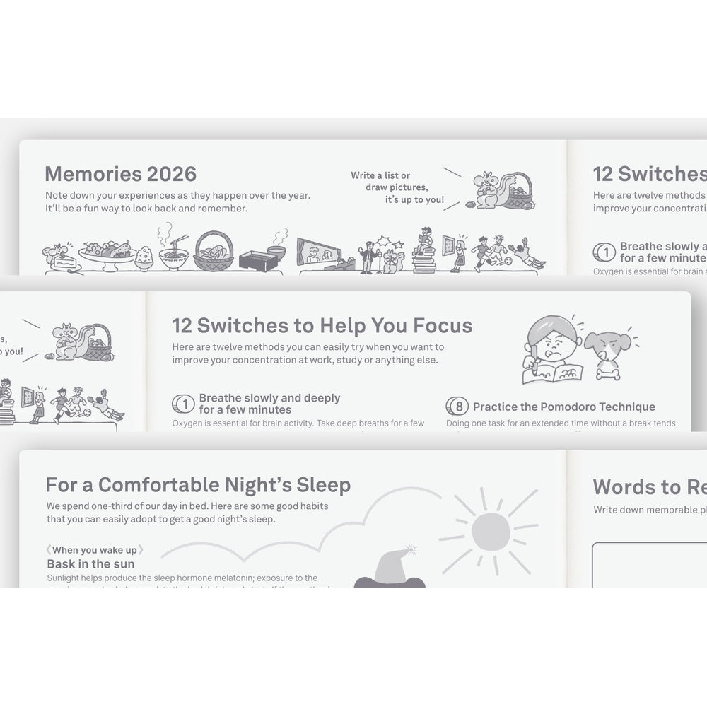 Hobonichi Techo 2026 - A5 English Cousin Book - 2026 January start (Monday start)