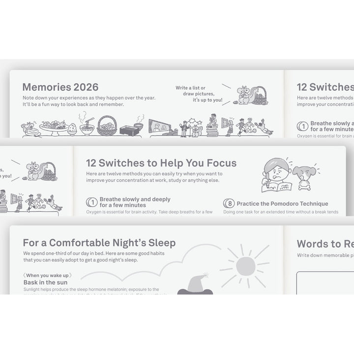 Hobonichi Techo 2026 - A5 English Cousin Book - 2026 January start (Monday start)