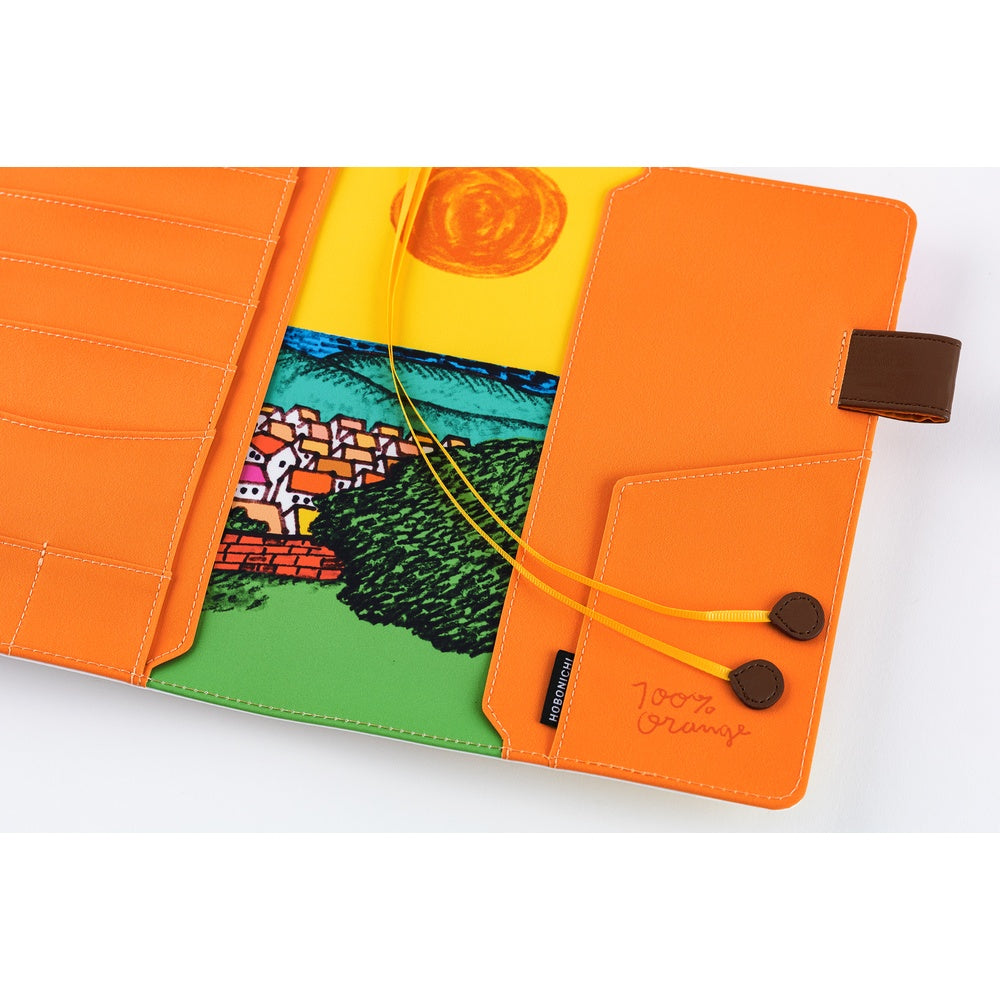 Hobonichi Techo 2026 - A5 Cover Only - 100%ORANGE: Where’s the Squirrel Going