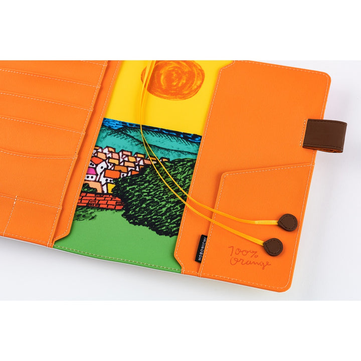 Hobonichi Techo 2026 - A5 Cover Only - 100%ORANGE: Where’s the Squirrel Going