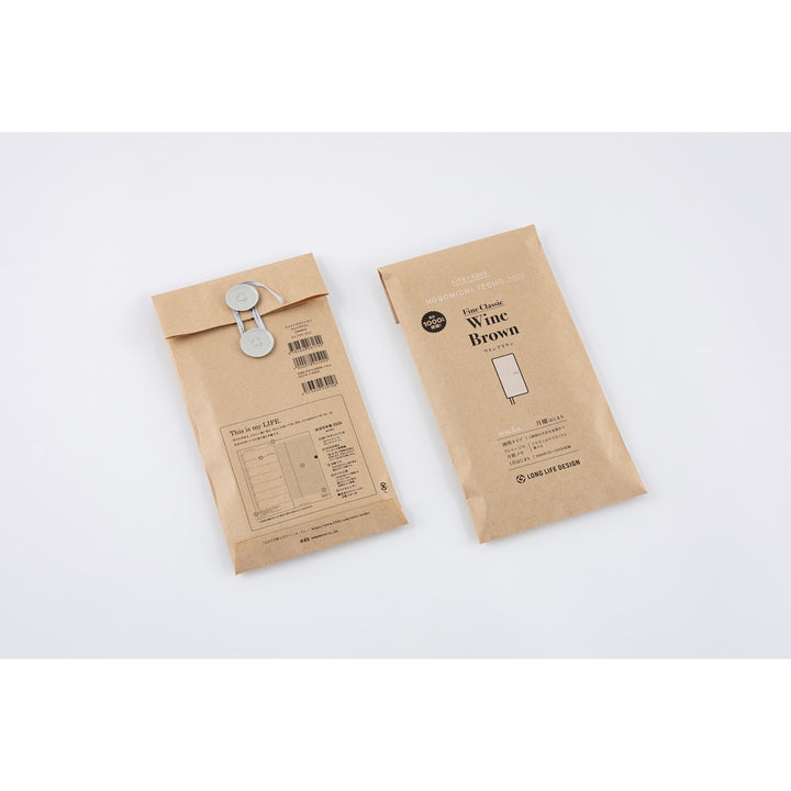 Hobonichi Techo 2026 - Weeks/Wallet Planner Book - Leather: Wine Brown [English/Tall & Slim/Jan Start]