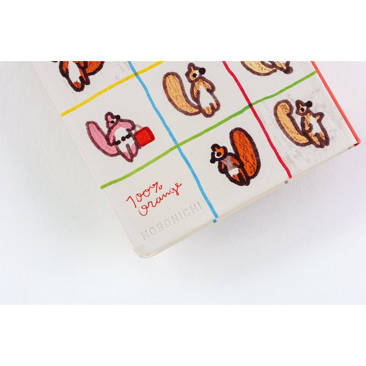 Hobonichi Techo 2026 - Weeks/Wallet Planner Book - 100%ORANGE: Squirrel’s Moving Day [English/Tall & Slim/Jan Start]