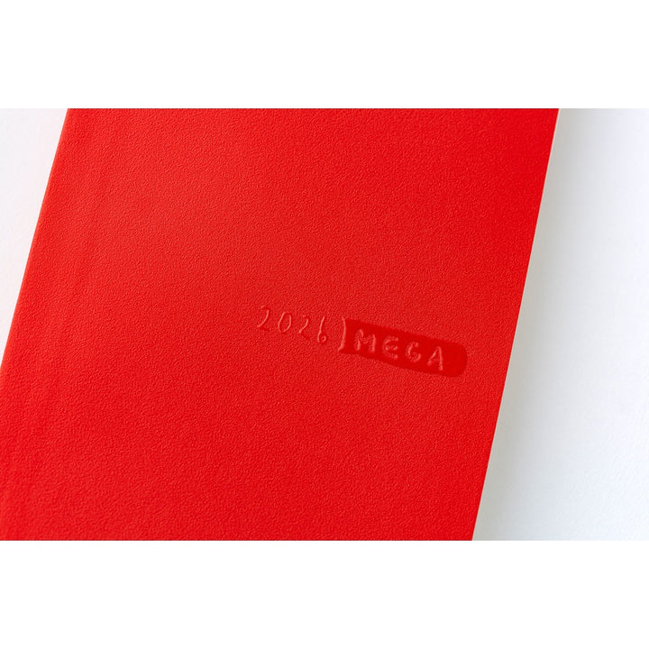 Hobonichi Techo 2026 - Weeks/Wallet MEGA Planner Book - Sneaker: Tomato Red [English/Tall & Slim/Jan Start]