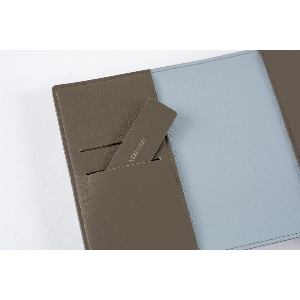 Hobonichi Techo 2026 - A6 Cover Only -  Leather: Taut (Gray & Light Blue)