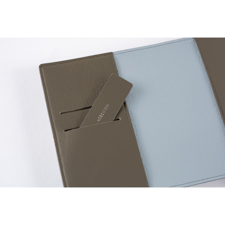 Hobonichi Techo 2026 - A6 Cover Only -  Leather: Taut (Gray & Light Blue)