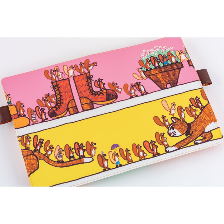 Hobonichi Techo 2026 - A5 Cover Only - 100%ORANGE: Where’s the Squirrel Going