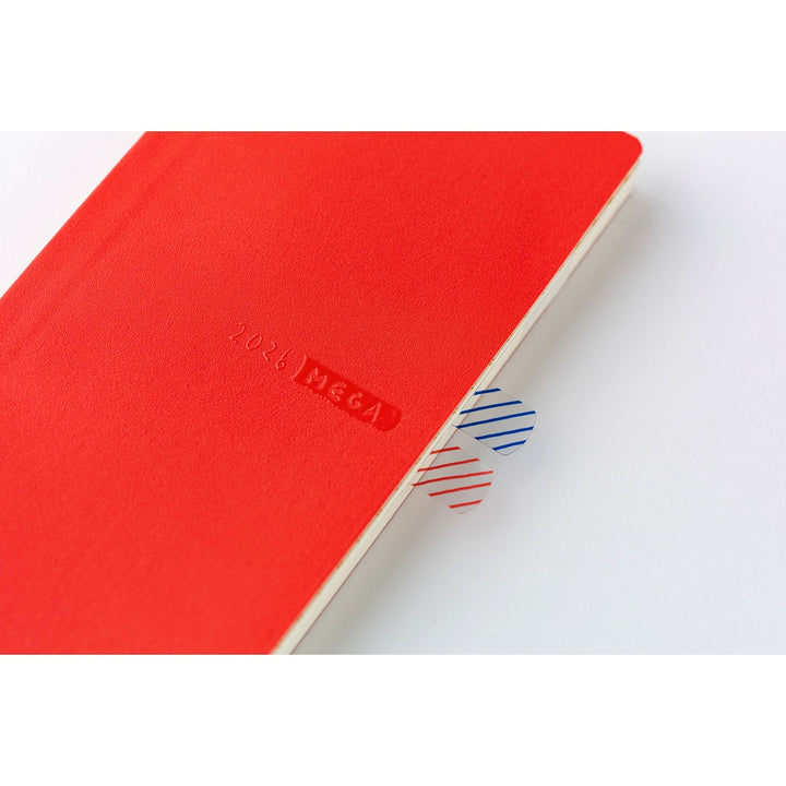 Hobonichi Techo 2026 - Weeks/Wallet MEGA Planner Book - Sneaker: Tomato Red [English/Tall & Slim/Jan Start]
