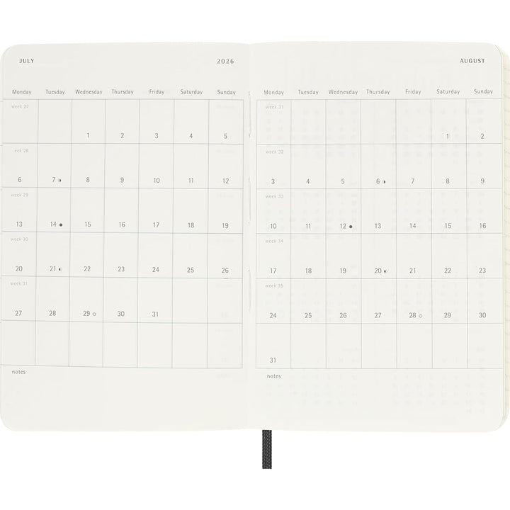 Moleskine 2026 - Monthly Notebook Diary/Planner - Pocket Size (Black/Softcover)