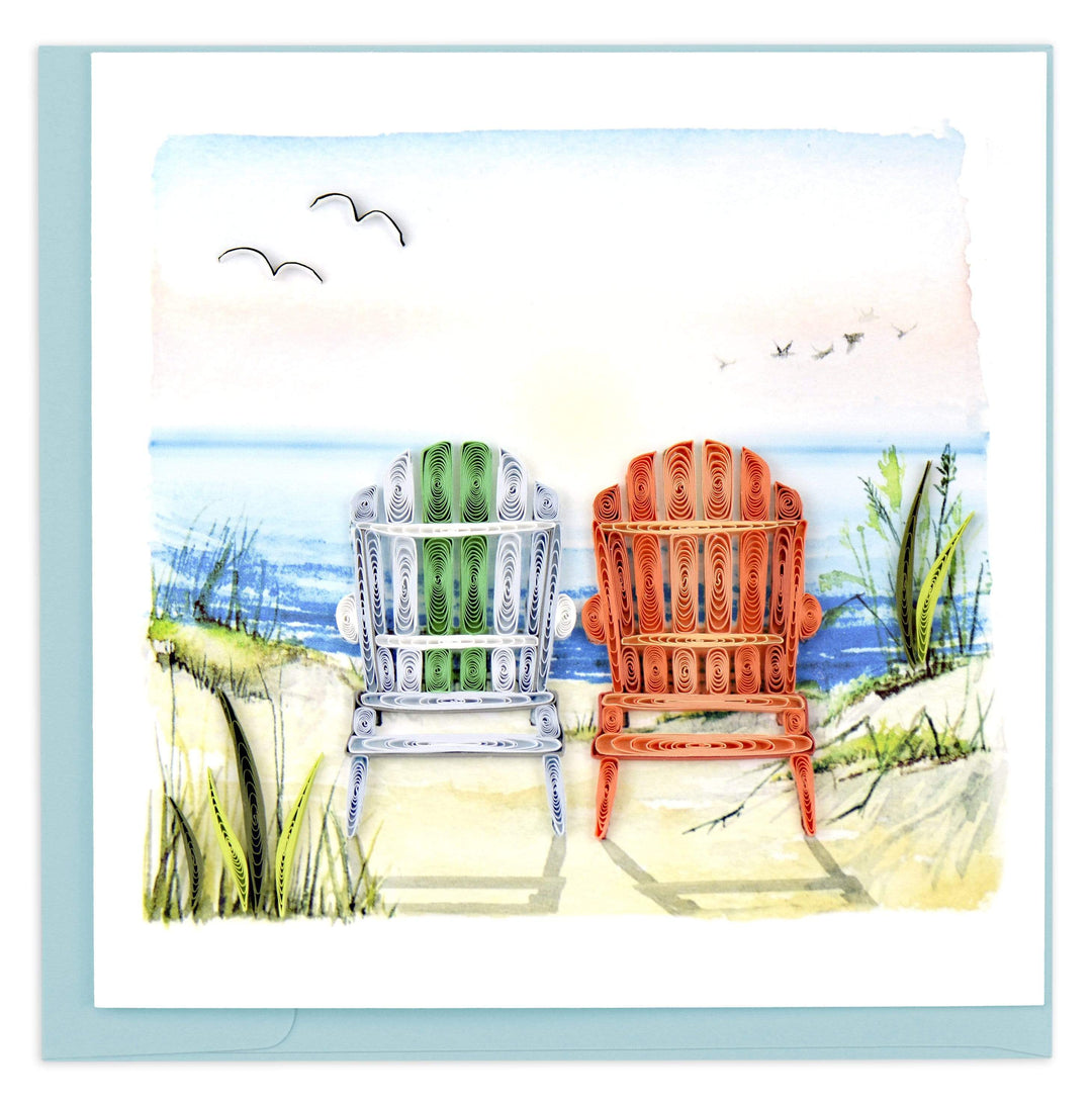 Quilling Card - Beach Adirondack Chairs