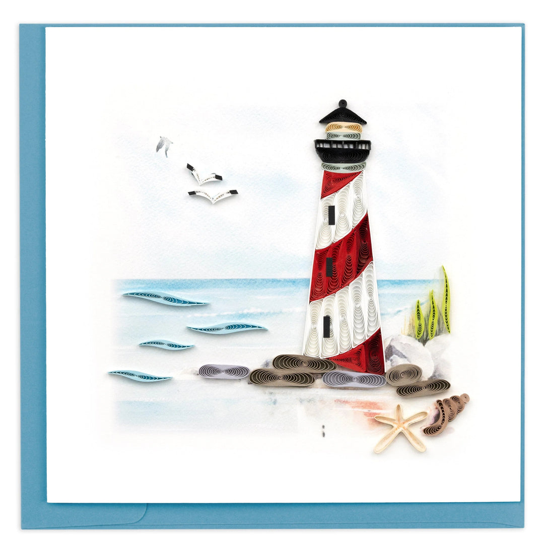 Quilling Card - Red & White Lighthouse