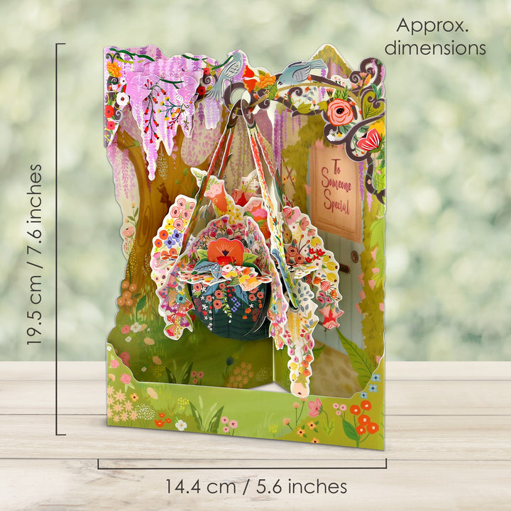 Santoro Swinging Card - Hanging Basket