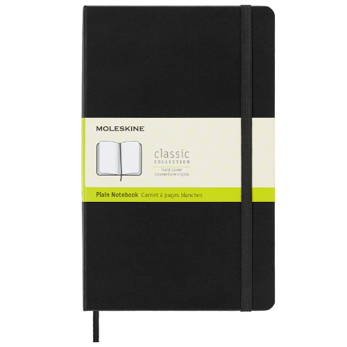 Moleskine - Classic Plain Notebook - Large (Black, Hardcover)