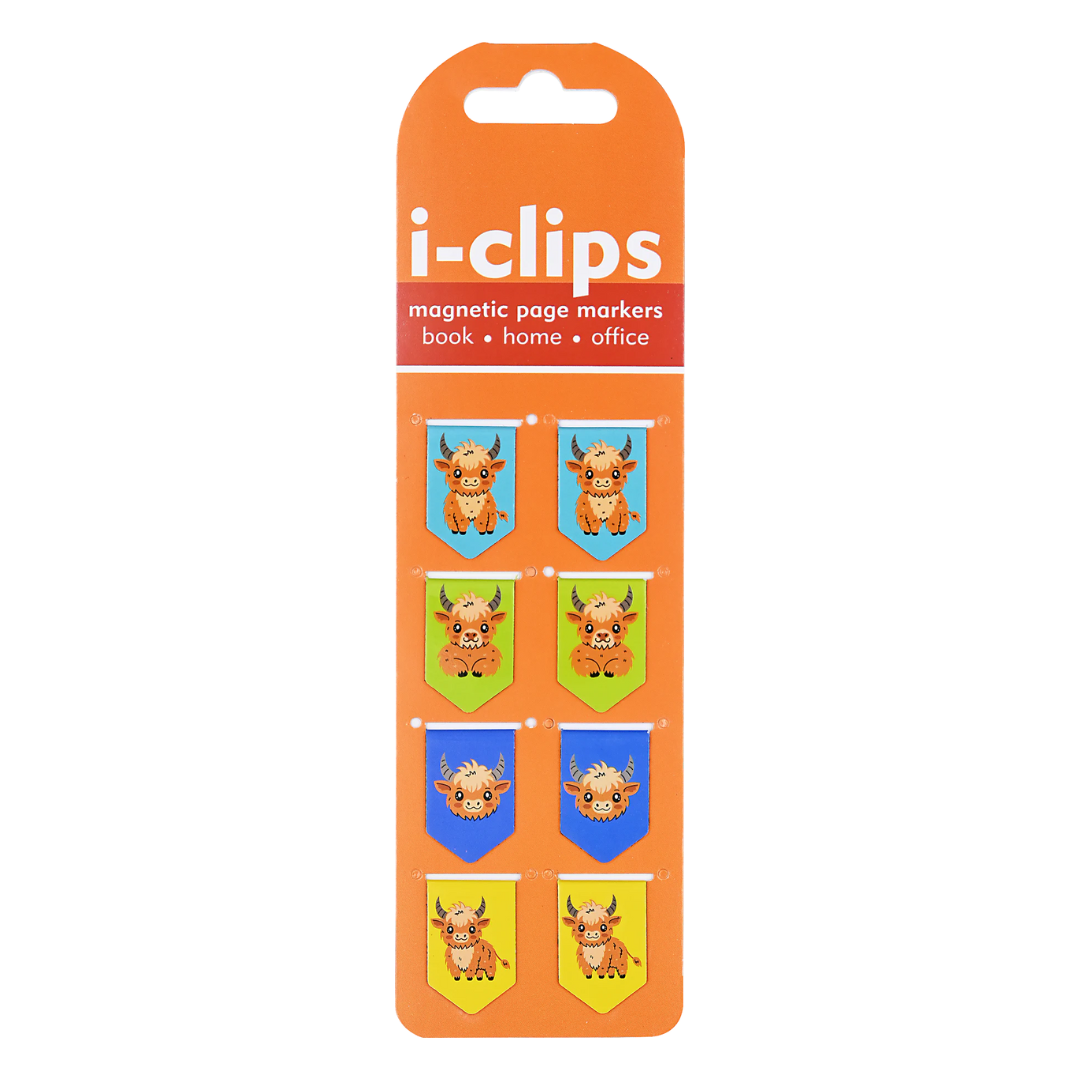 Peter pauper Press - I-clip Magnetic Page Markers - Highland Cows