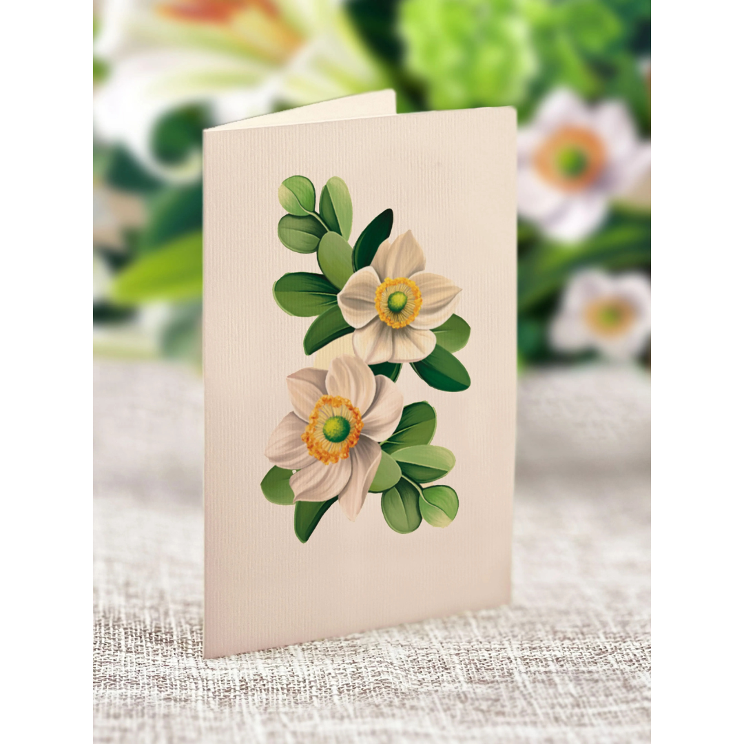 Fresh Cut Paper - Life Sized Pop-Up Flower Bouquet with Note Card - Ivory & Sage