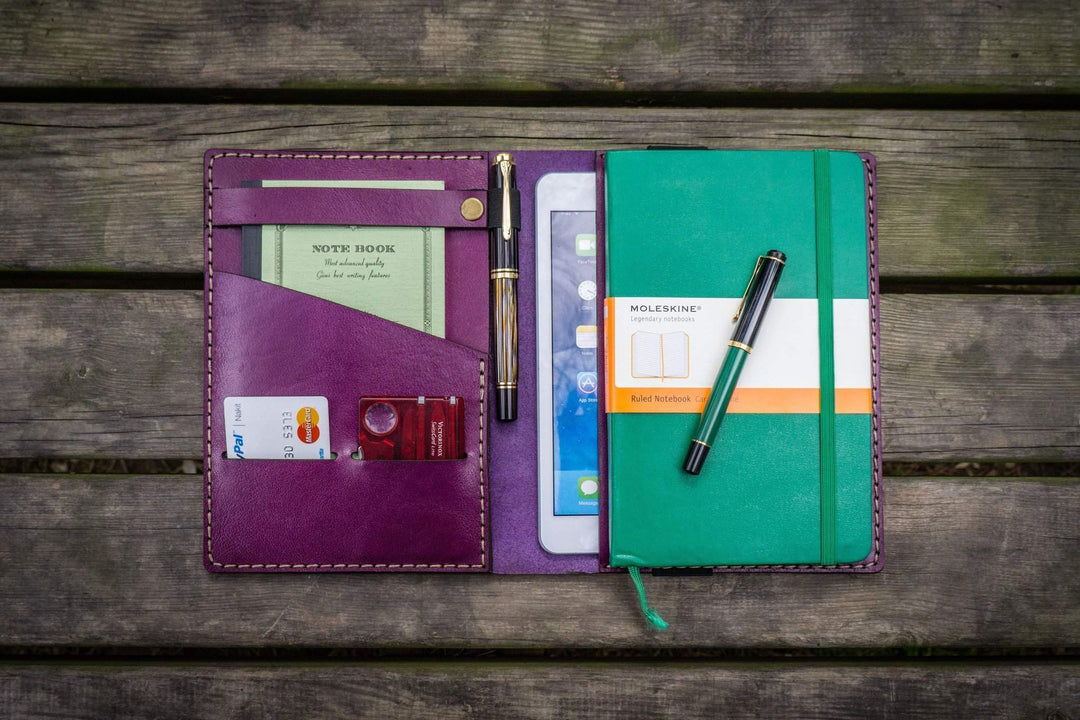 Galen Leather - iPad Mini & Large Moleskine Cover - Purple