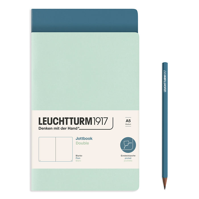 Leuchtturm1917 - A5 Jottbook - Pack of 2 - Mint Green/Stone Blue