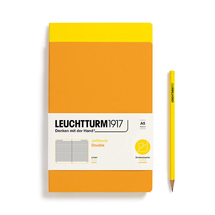 Leuchtturm1917 - A5 Jottbook Double - Pack of 2 - Lemon & Rising Sun