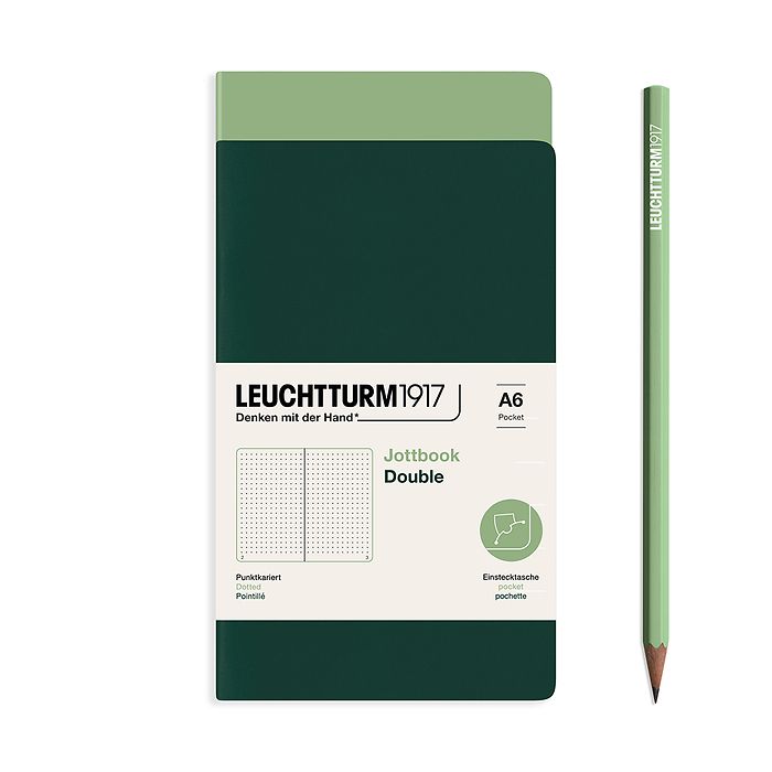 Leuchtturm1917 - A6 Jottbook - 59 Pages - Pack of 2 - Sage/Forest