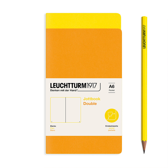 Leuchtturm1917 - A6 Jottbook Double - Pack of 2 - Lemon & Rising sun