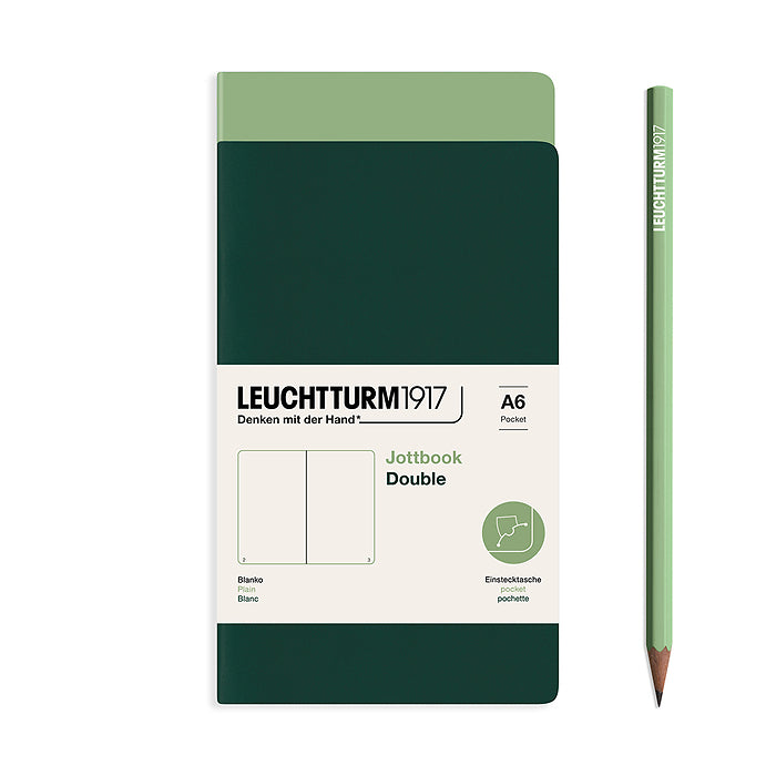 Leuchtturm1917 - A6 Jottbook - 59 Pages - Pack of 2 - Sage/Forest