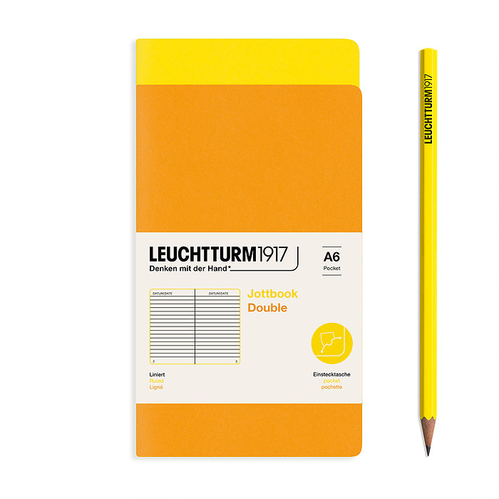 Leuchtturm1917 - A6 Jottbook Double - Pack of 2 - Lemon & Rising sun