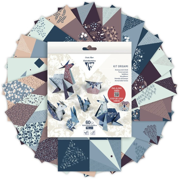Clairefontaine - Origami Kit - 60 Sheets - Animals