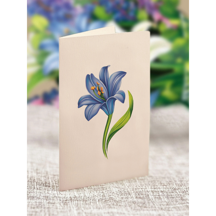 Fresh Cut Paper - Life Sized Pop-Up Flower Bouquet with Note Card - Lilies & Lupines