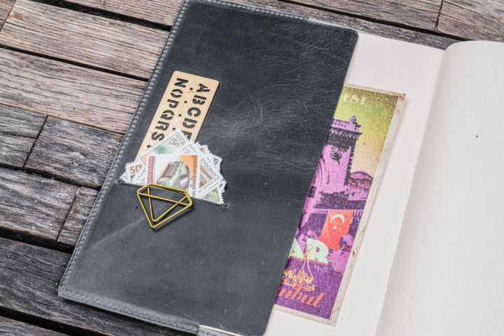 Galen Leather - Leather Slim A5 Notebook / Planner Cover - Crazy Horse Smoky