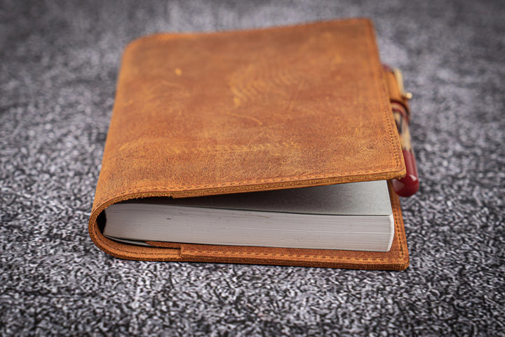 Galen Leather - Leather Slim A6 Notebook / Planner Cover - Crazy Horse Brown