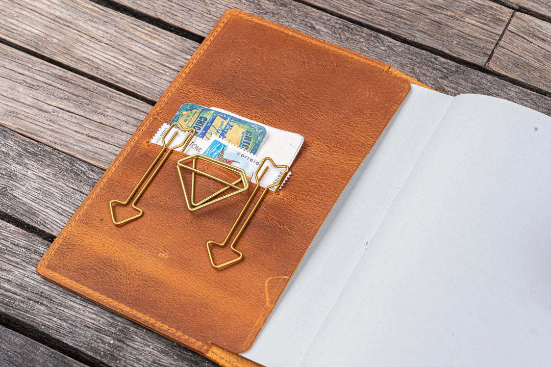 Galen Leather - Leather Slim A6 Notebook / Planner Cover - Crazy Horse Brown