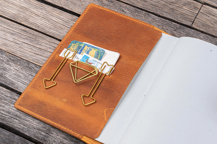 Galen Leather - Leather Slim A6 Notebook / Planner Cover - Crazy Horse Brown