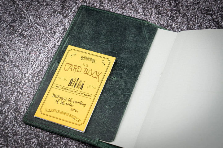 Galen Leather - Leather Slim A6 Notebook / Planner Cover - Crazy Horse Forest Green