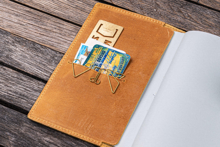 Galen Leather - Leather Slim A6 Notebook / Planner Cover - Crazy Horse Honey Ochre