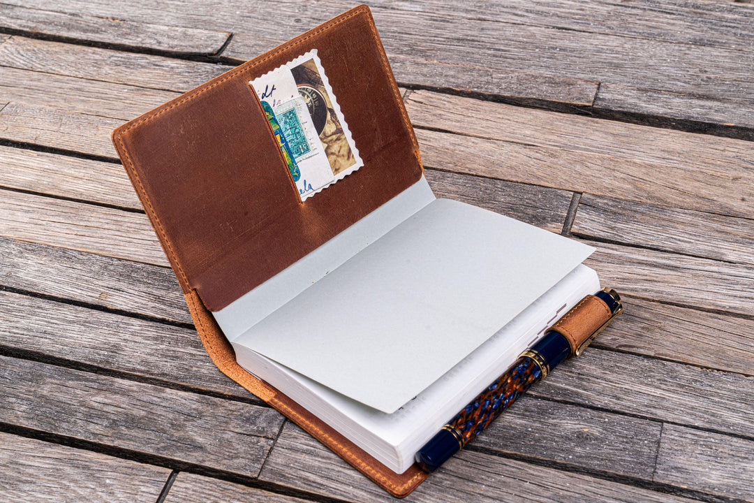 Galen Leather - Leather Slim A6 Notebook / Planner Cover - Crazy Horse Tan