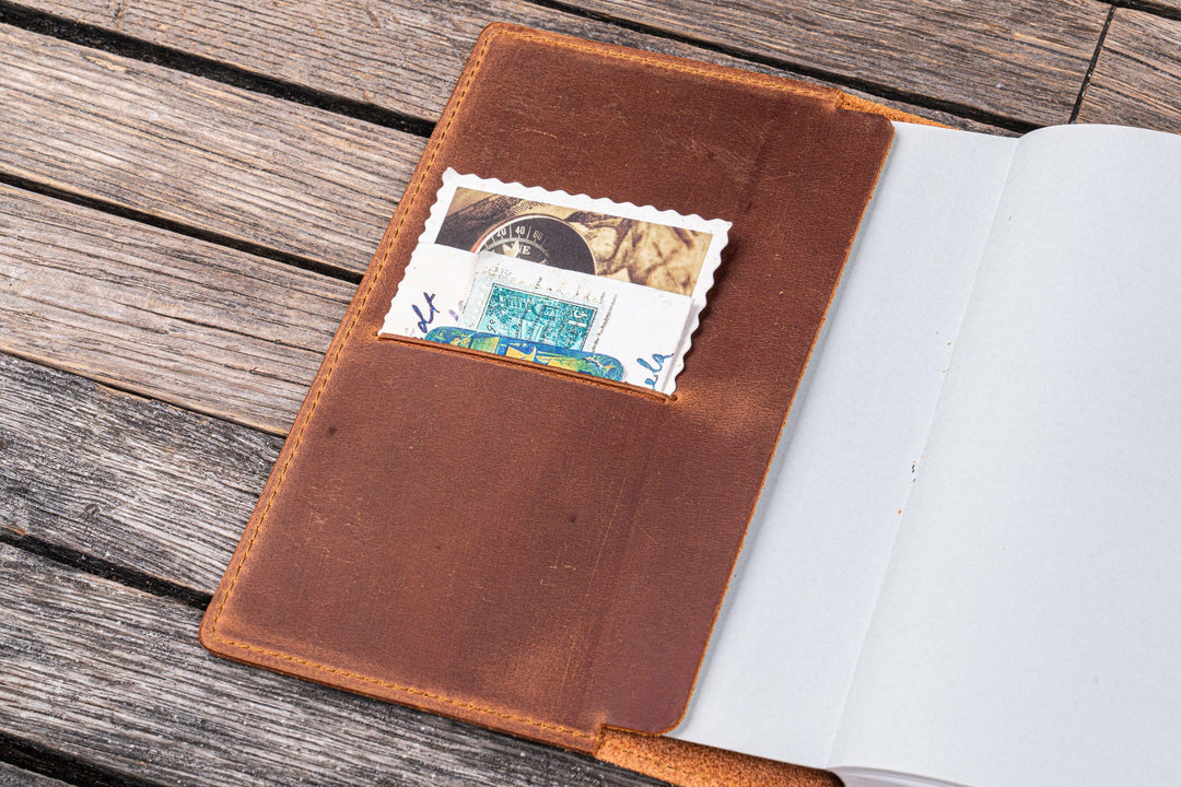 Galen Leather - Leather Slim A6 Notebook / Planner Cover - Crazy Horse Tan