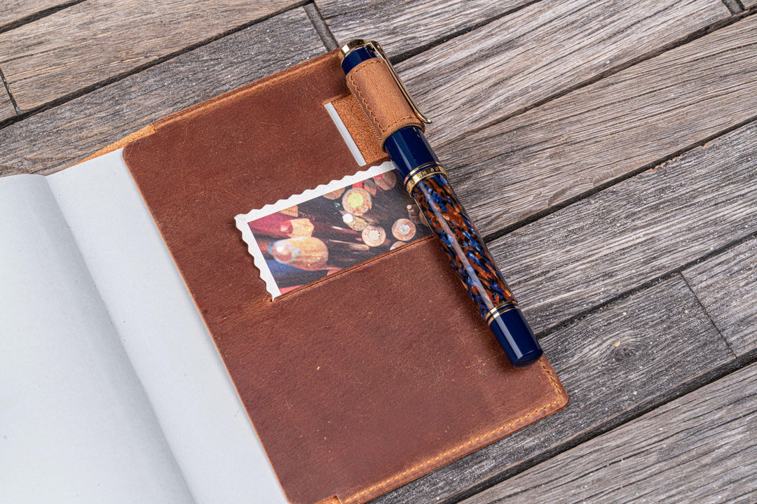 Galen Leather - Leather Slim A6 Notebook / Planner Cover - Crazy Horse Tan