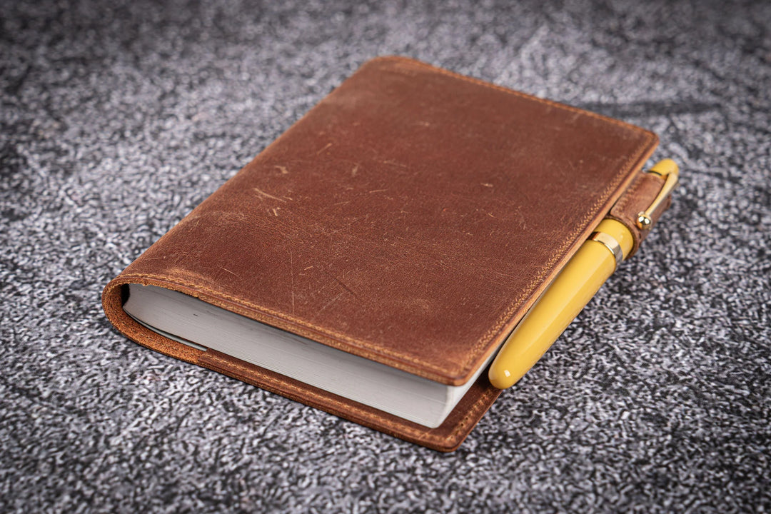 Galen Leather - Leather Slim A6 Notebook / Planner Cover - Crazy Horse Tan
